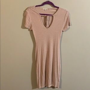 Charlotte Russe Ribbed Pinstriped Dress